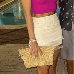 🧡Loft Fringe Skirt